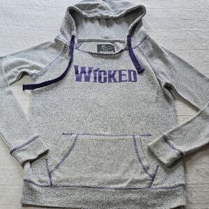 Green for Good "Wicked" Heather Gray and Purple Women's Hoodie - Size Small